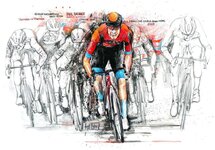 Phil Bauhaus, Bahrain Victorious, gewinnt die 1. Etappe der 23. Tour Down Under 2023.jpg