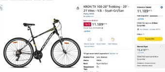 KRON TX 100-28 Trekking - 20' - 21 Vites - V.B. - Siyah-GriSari  Amazon.com.tr Spor ve Outdoor...jpg